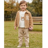J16011: Boys Corduroy Jacket, Top & Jog Pant Outfit (2-4 Years)